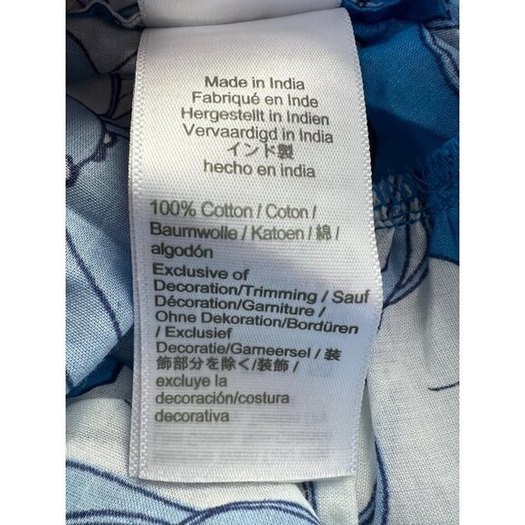 New J Crew Size L Convertible beach dress blue Linear peony Bow Vivid Blue BR047 - Picture 9 of 14